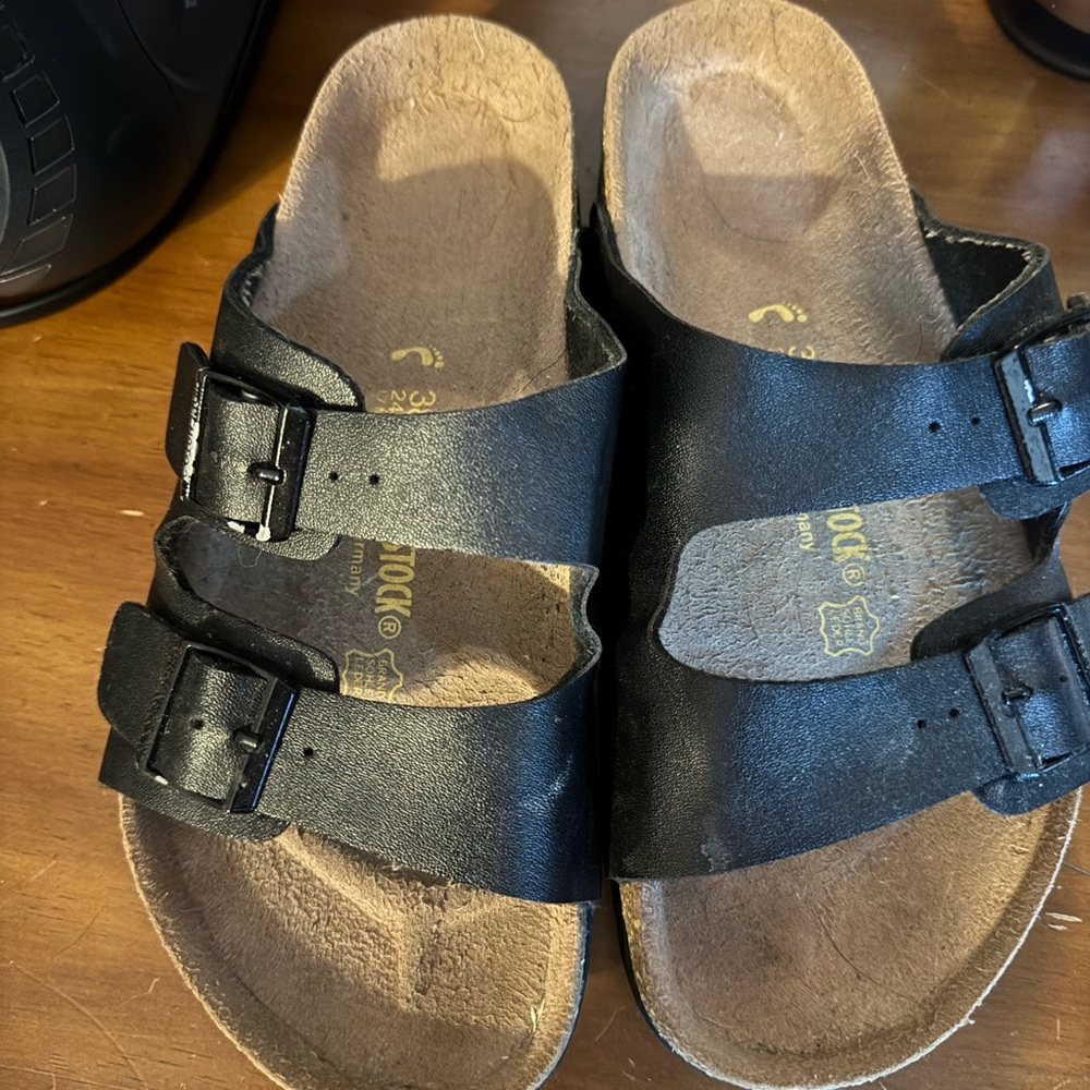 Birkenstock Black Double-Buckle Slip-On Sandals